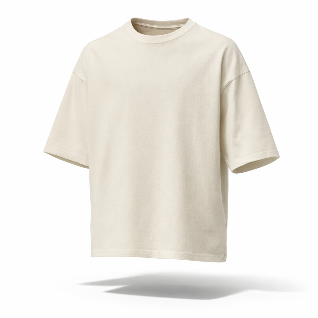 Beige Dropshoulder Oversized T-shirt | Nivntra