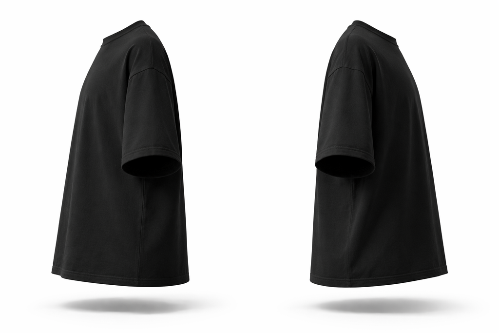 Black Dropshoulder Oversized T-shirt | Nvntra